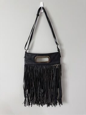 Aldo Vintage Black Fringe Crossbody Bag Boho Western Calgary Stampede
